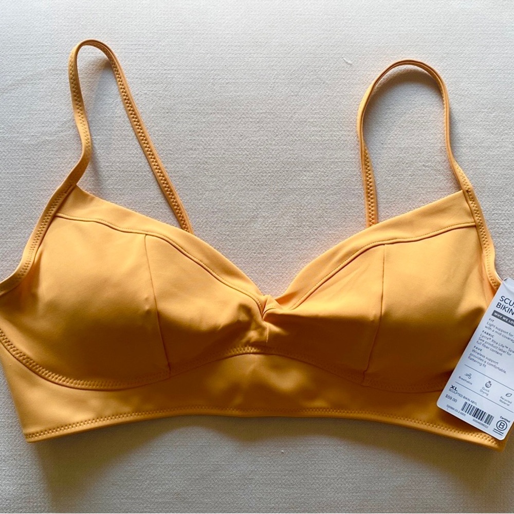 ATHLETA Women’s Sculpted Bikini Top - Size XL in Abyssinian Yellow (Orange) NWT